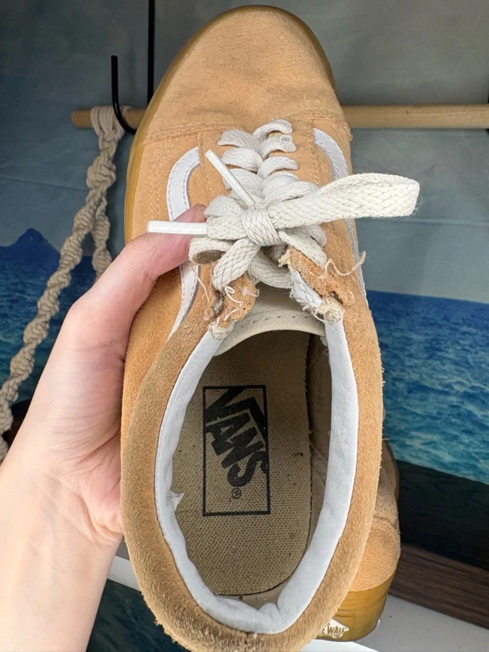 Vans Old Skool Suede Sneaker in Peach